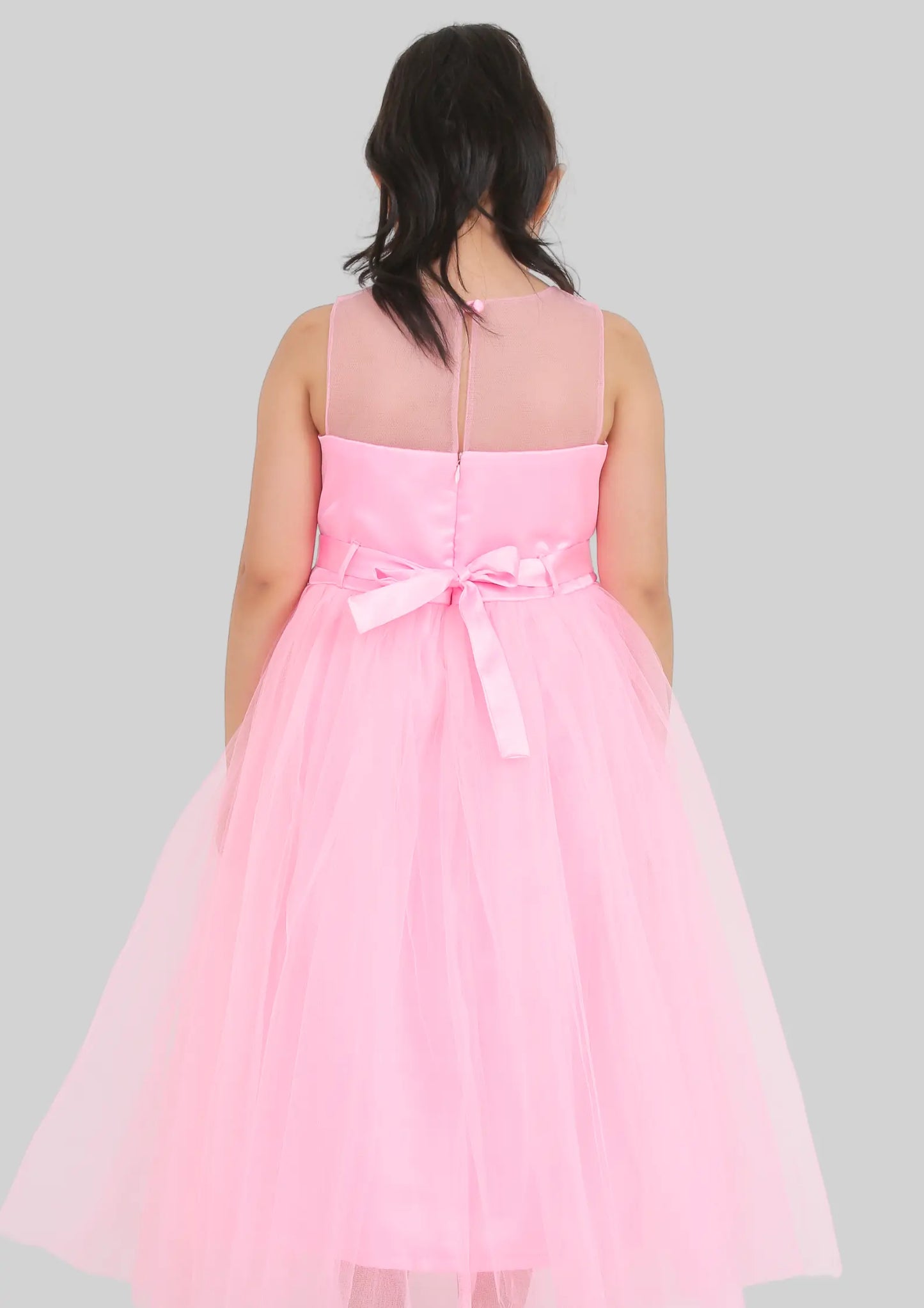 Baby Pink Maxi Length Party Dress