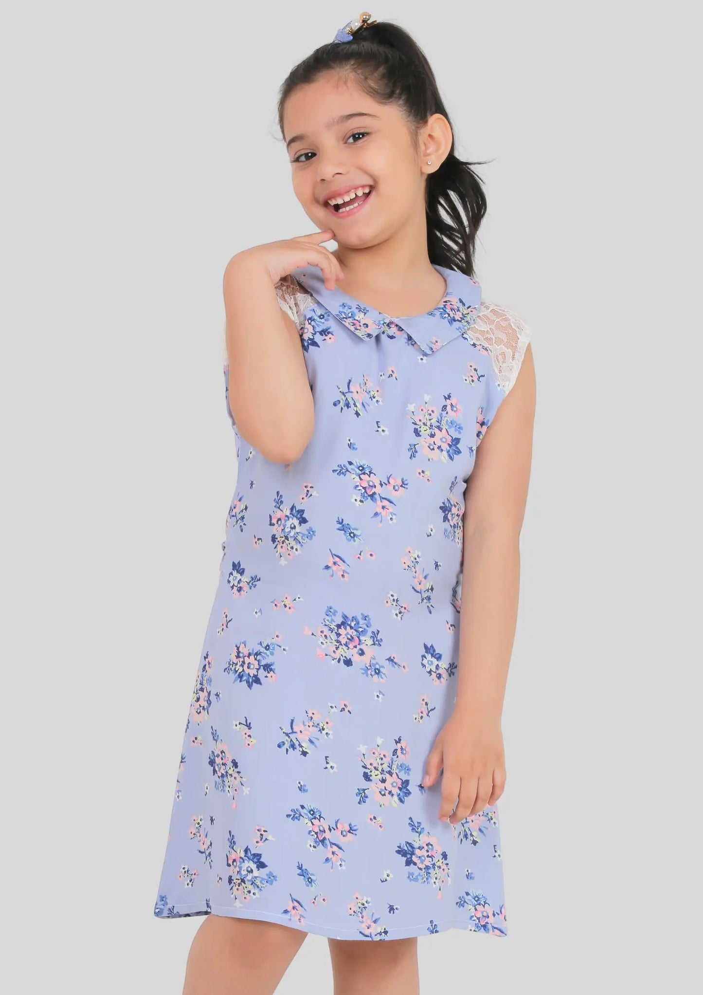 Blue Floral Midi Dress