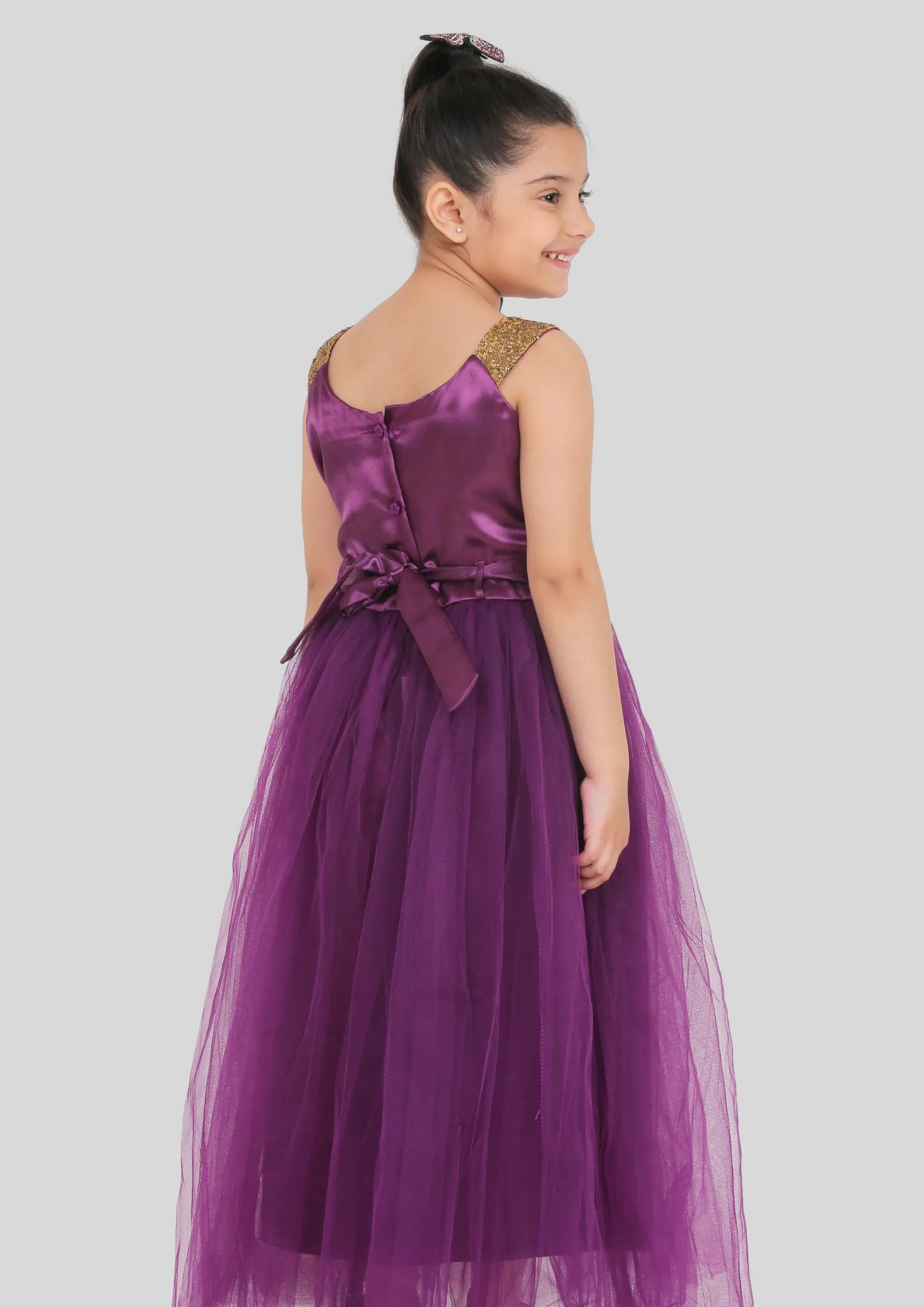 Purple Maxi Length Party Dress