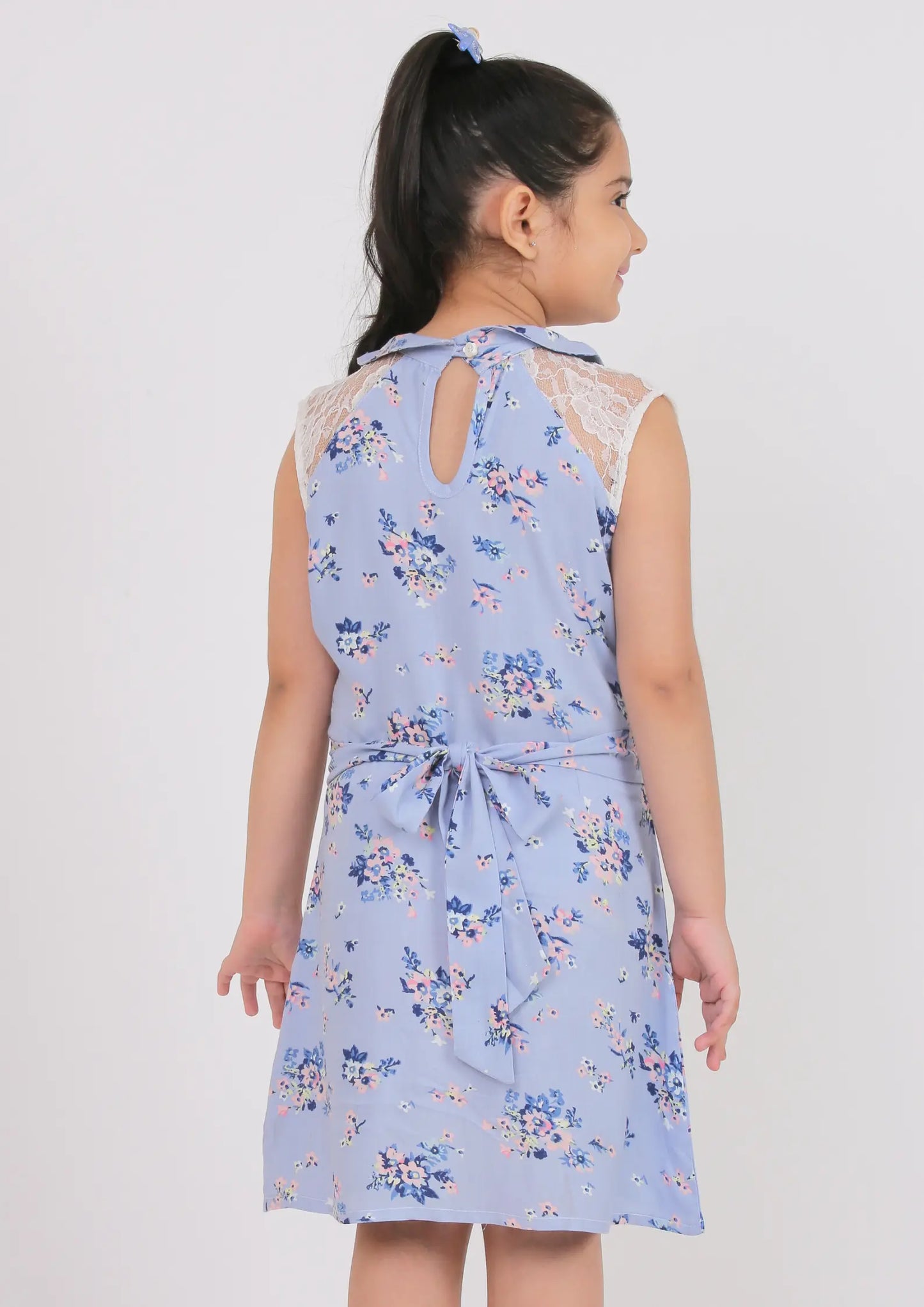 Blue Floral Midi Dress