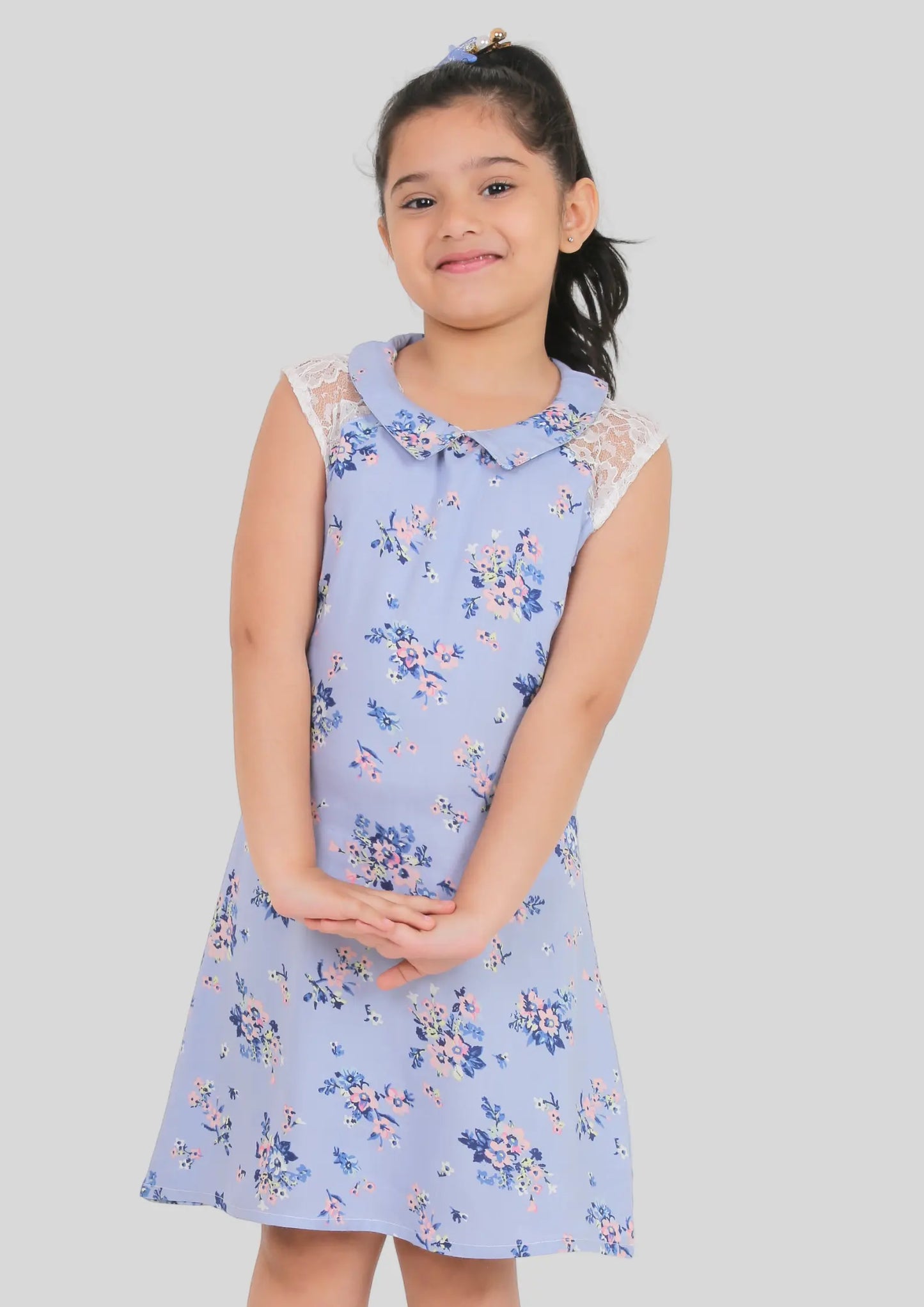 Blue Floral Midi Dress