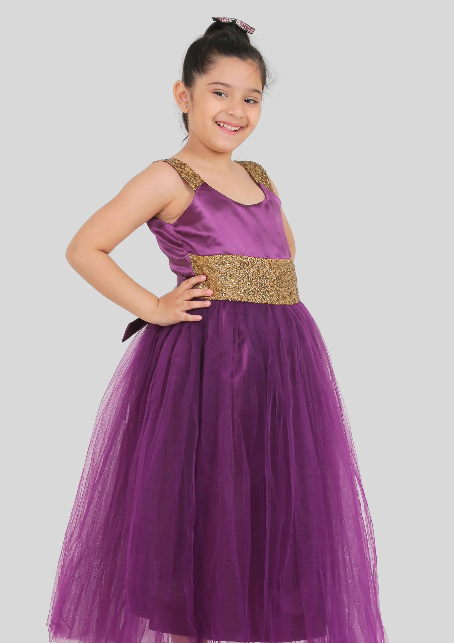 Purple Maxi Length Party Dress