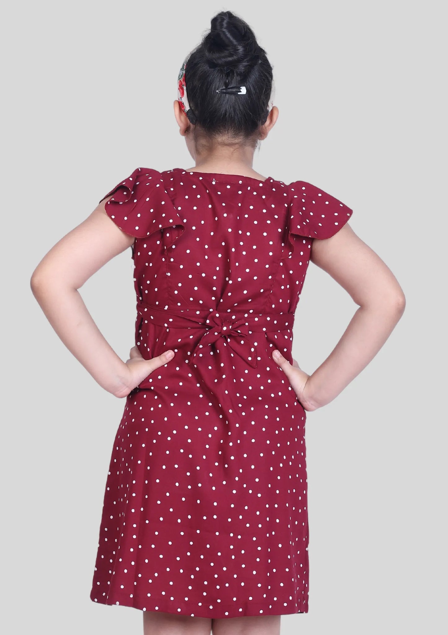 Maroons Polka Dot Dress with Pocket