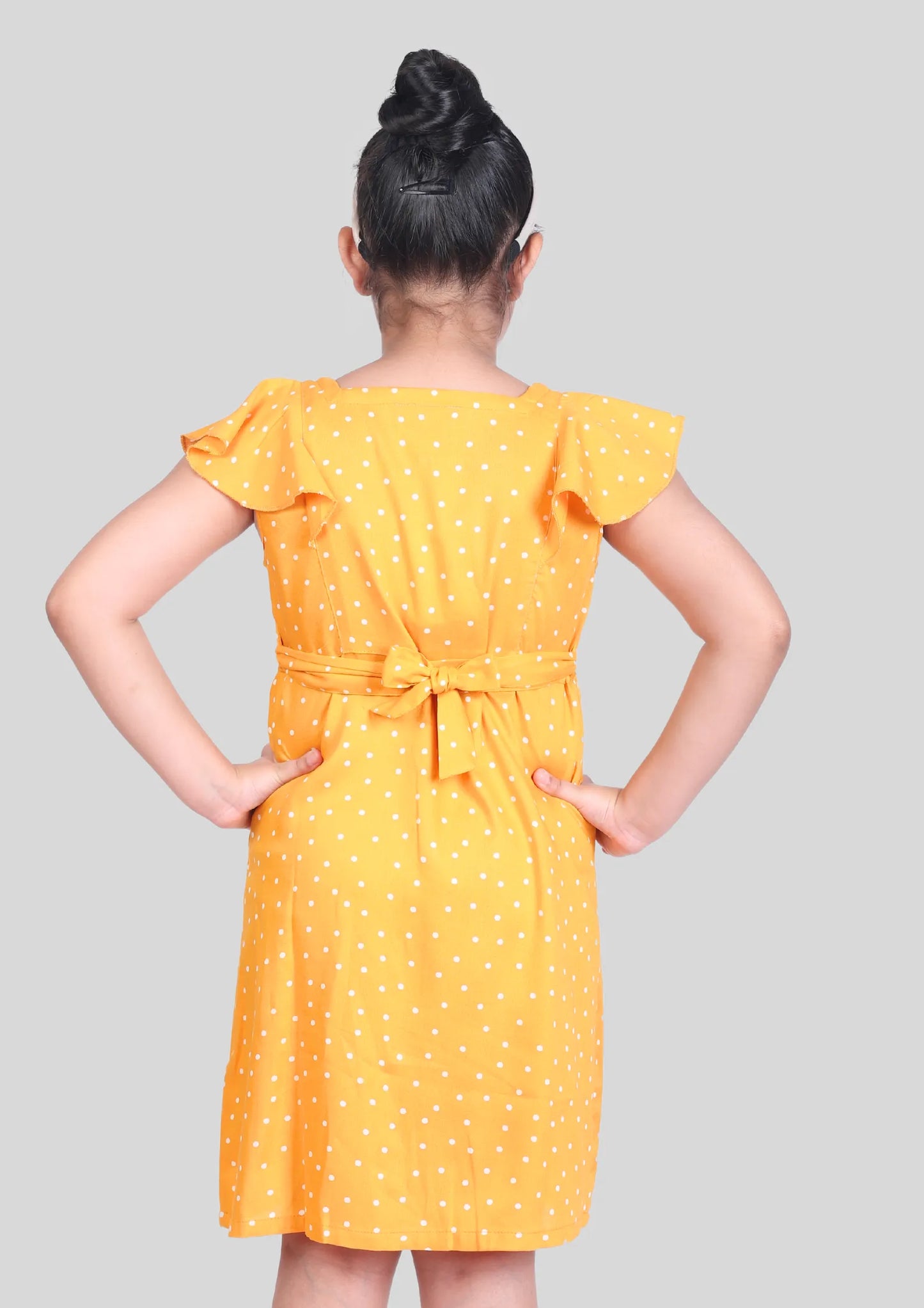 Yellow Polka Dot Midi Dress
