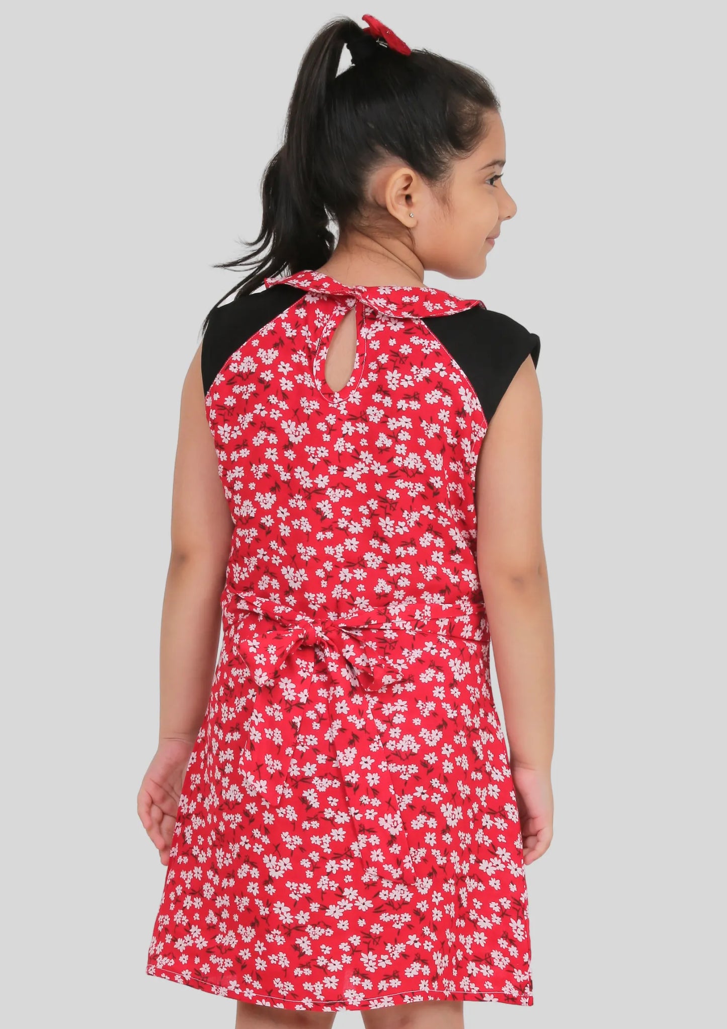 Red Floral Midi Dress