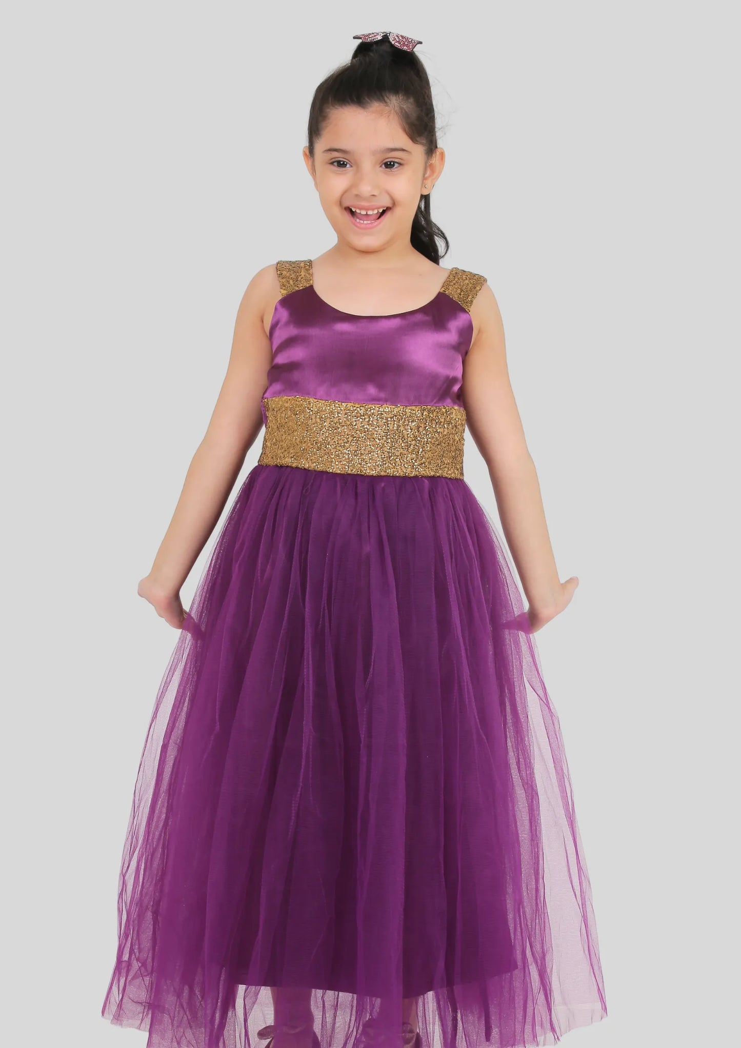 Purple Maxi Length Party Dress
